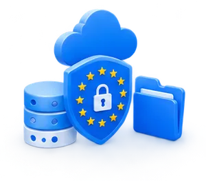 GDPR og databeskyttelse med EU-sikkerhed, cloud og beskyttede data